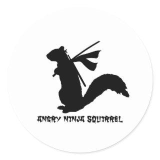 Angry Ninja Squirrel Collection Classic Round Sticker