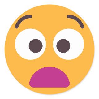 Anguished Face Sorrowful Editable Colors Emoji Classic Round Sticker
