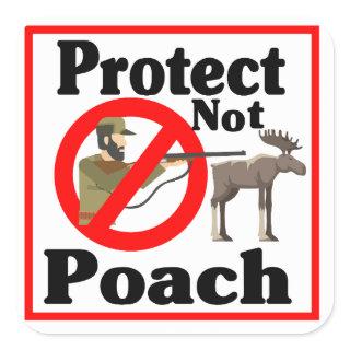 Animal close to extinction gift ,protect not poach square sticker