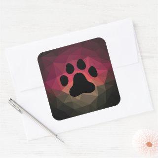 Animal friendly design, dog/cat paw, pet footprint square sticker