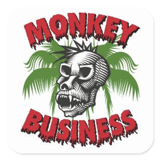 Animal Gift Monkey Slaugh Square Sticker