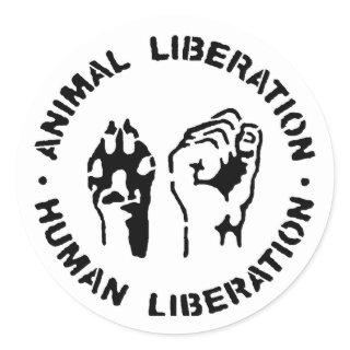 Animal Liberation - Human Liberation   Classic Round Sticker