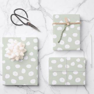 Animal Print Dots Sage Green And White  Sheets