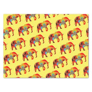 Animal Welfare - Elephant Silhouette Fractal 1 Tissue Paper