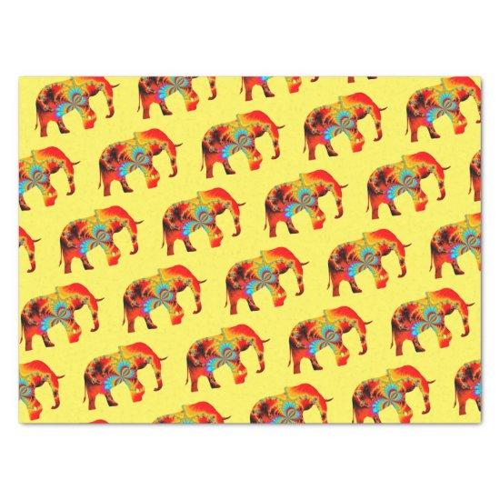 Animal Welfare - Elephant Silhouette Fractal 1 Tissue Paper