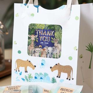 Animals themed Jungle Safari birthday thank you  Square Sticker
