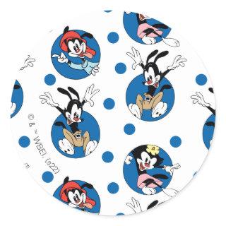 Animaniacs | Yakko, Wakko, & Dot Circle Pattern Classic Round Sticker