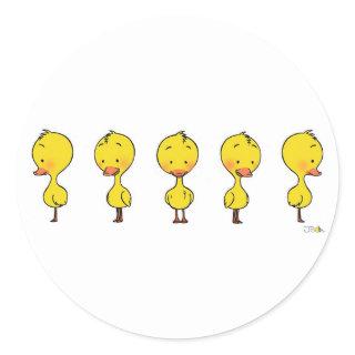 Animated ducky classic round sticker