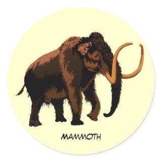 Animated Mammoth Classic Round Sticker