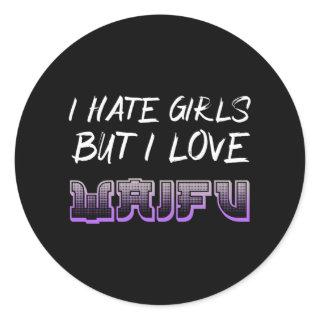 Anime Girl Waifu Classic Round Sticker