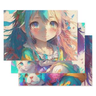 Anime Girls Colorful Birthday  Sheets