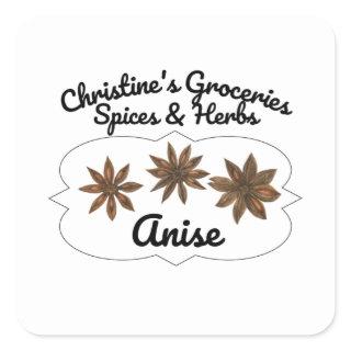Anise spice jar. square sticker