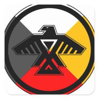 Anishinaabe Thunderbird in the Four Directions Square Sticker