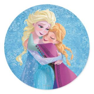 Anna and Elsa | Hugging Classic Round Sticker