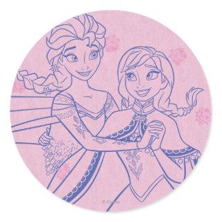 Anna and Elsa | I Love My Sister Classic Round Sticker