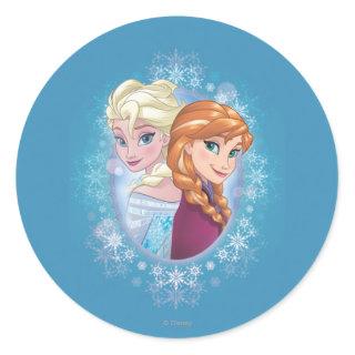 Anna and Elsa | Winter Magic Classic Round Sticker