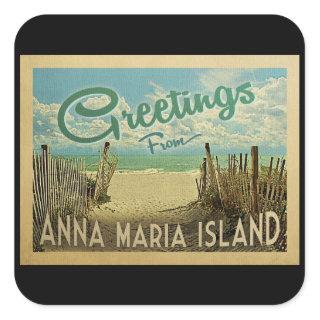 Anna Maria Island Beach Vintage Travel Square Sticker