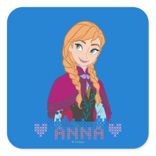 Anna | Portrait with Name Square Sticker