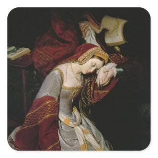 Anne Boleyn  in the Tower, detail, 1835 Square Sticker