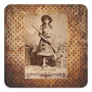 Annie Oakley Sepia Square Sticker
