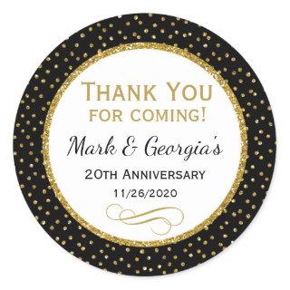 Anniversary Black Gold Thank You Favor Tags