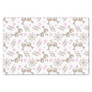 Anniversary Celebration Patterns Pink/Gold ID723 Tissue Paper