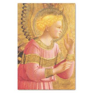 ANNUNCIATION ANGEL IN GOLD PINK Christmas Greeting Tissue Paper