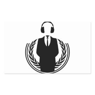 Anonymous DJ Rectangular Sticker