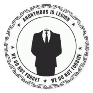 anonymous logo classic round sticker