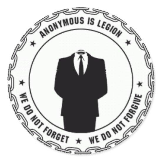 anonymous logo classic round sticker