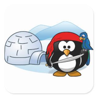 Antarctic Pitate Penguin Square Sticker