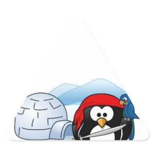 Antarctic Pitate Penguin Triangle Sticker