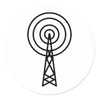 antenna aerial sign classic round sticker
