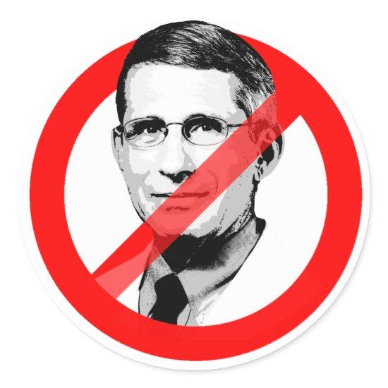 ANTI DR FAUCI CLASSIC ROUND STICKER