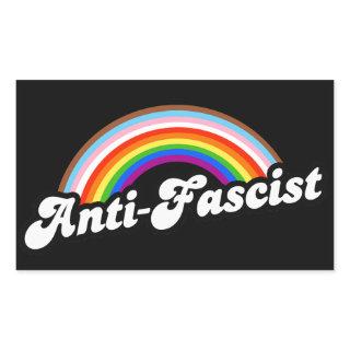Anti-Fascist Rainbow Rectangular Sticker
