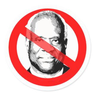 Anti Justice Clarence Thomas Crossed Out Face Classic Round Sticker