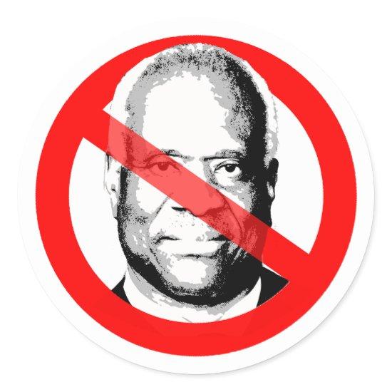 Anti Justice Clarence Thomas Crossed Out Face Classic Round Sticker