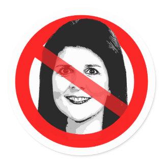 Anti Nikki Haley Crossed Out Face Classic Round Sticker