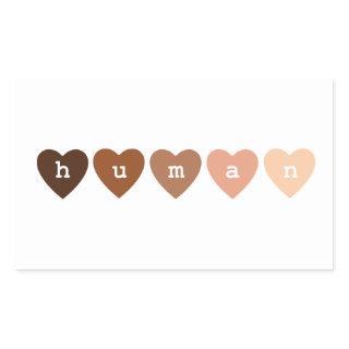 Anti-Racism Human Hearts Rectangular Sticker