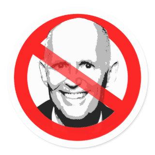 Anti Rick Scott Crossed Out Face Classic Round Sticker