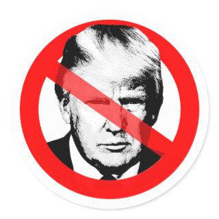Anti Trump Crossed Out Face Classic Round Sticker