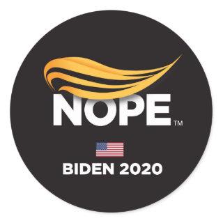 Anti Trump, Trump Nope, Biden 2020 Classic Round Sticker