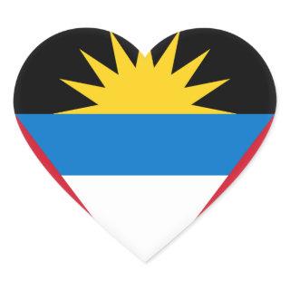 Antigua and Barbuda Flag Heart Sticker