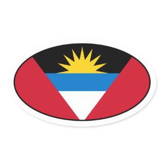 Antigua and Barbuda Flag Oval Sticker