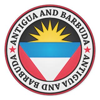 Antigua And Barbuda Round Emblem Classic Round Sticker