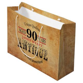 Antique 90th Birthday Large Gift Bag