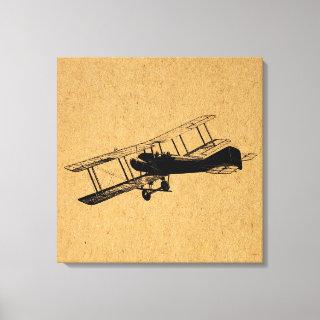 Antique Airplane Vintage Plane Aviation Art Canvas Print