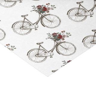 Antique Bicycle with Basket of flowers Tissue Paper