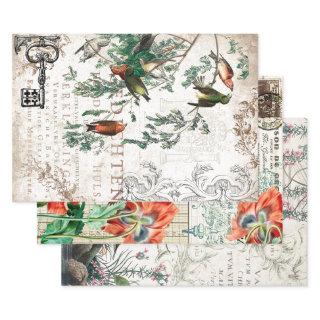 ANTIQUE BIRDS HEAVY WEIGHT DECOUPAGE PRINTS  SHEETS