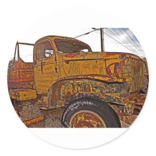 Antique Chevy Truck in Keeler, CA Classic Round Sticker